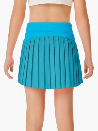 Image of Haloumoning Girls Pleated Skirts with Shorts Athletic Tennis Skorts Sport Performance Skirt with Pockets 4-14 Years
