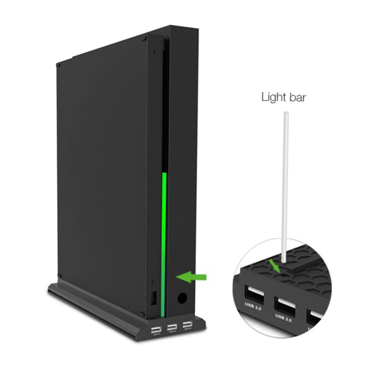 Supporto Verticale Per Raffreddamento Console Di Gioco Con Ventole Tripla Hub Usb Tre Porte e Controllo Della Temperatura Compatibile Con Nero