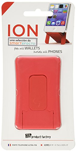 BOBINO イオン フォンスタンド レッド W5.5×D0.3×H8.7cm スマホスタンド iPhone Android 立てかけ 持ち運び スマート 便利 カード型 Youtube 87210