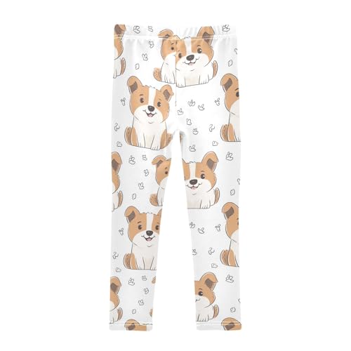 Fluffy Puppy Girls Leggings,Workout Leggings for Girls Toddler Athletic Legging Size for 3-10T2