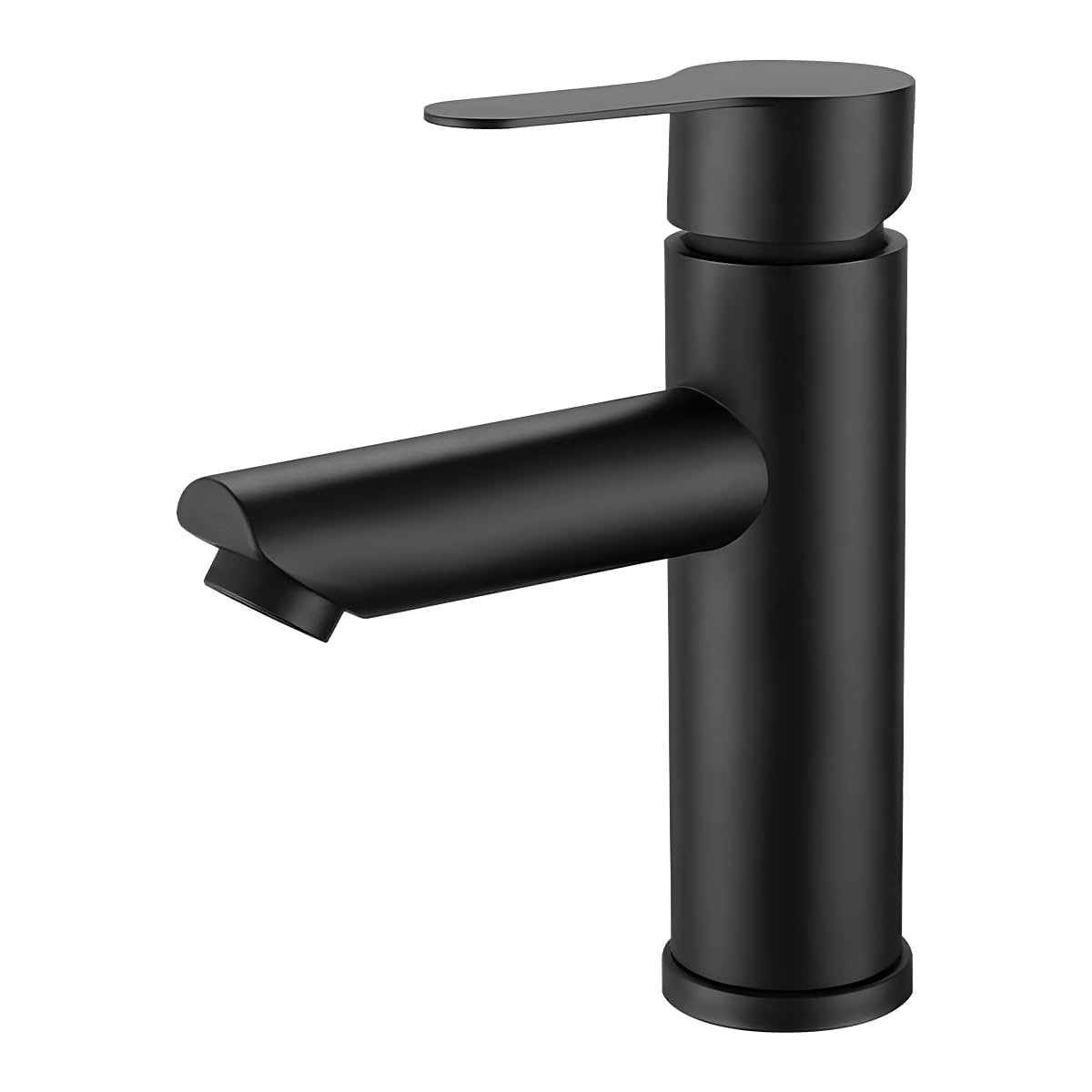 Grifo Lavabo Negro, Monomando Lavabo, Grifo Lavabo Negro Mate Con Dos Mangueras, Grifos Para Lavabos De Baño Para Aseos, Cuartos De Baño (A)