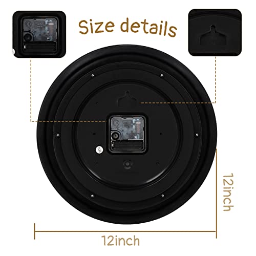 Jvxyuieh Vintage Wall Clock 12'' Retro Silent Non Ticking Clock Bronze Quartz Battery Operated Wall Clocks Decor For Living Room Kitchen Bathroom Office (No Battery Provided) #TOP4
