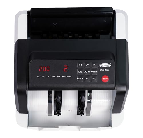 Image of Bambalio BEE-4500 Heavy-Duty Fully Automatic /1200 Notes /Min Speed UV /MG /IR /Double /Half /Chain Counterfeit Detection, Add /Batch Fake Note Detector|Compatible with New & Old Currency Digital Bill Counter