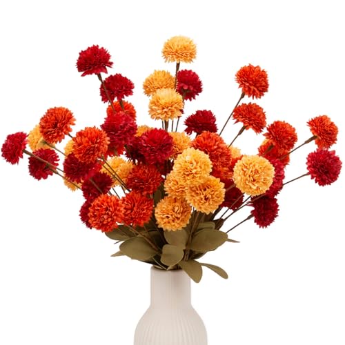 12 Pcs 20" Faux Kiku Flowers Fall Flowers Artificial for Decorati...