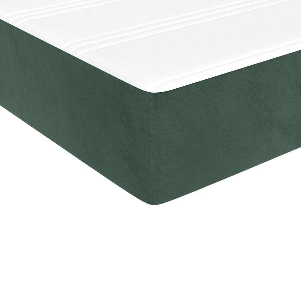 Materac ze sprężynami kieszeniowymi, średni, ciemnozielony, 100 x 210 x 20 cm, aksamit, ergonomiczny, oddychający, zimna pianka, pianka memory, visco, do sypialni i łóżka dla gości na stelażu