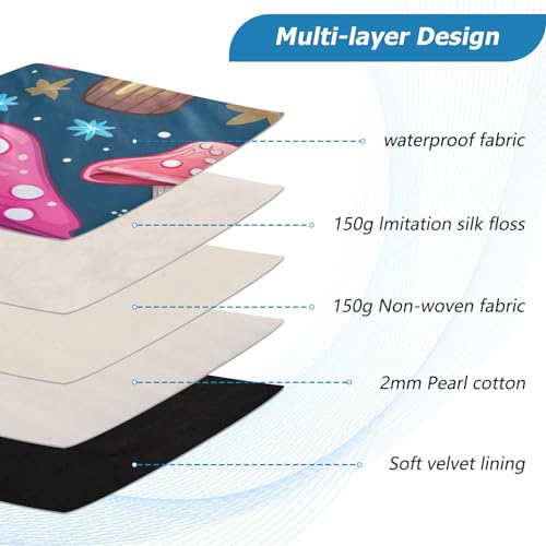 Funda para portátil 13-14 pulgadas con diseño acuarela setas miniatura 4