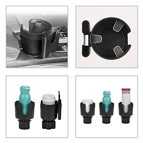 Image of Large Size Car Cup Holder Expander with Cell Phone Holder Adjustable Base U-Shaped Slot Cup Holder Adapter Compatible with All Kinds of Cups and Bottles
