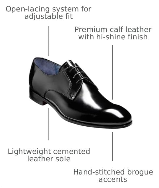 Image of BARKER Rutherford Men's Handmade Leather Oxford Derby Shoes - Goodyear Welted, Full Leather Sole & Lining, Classic Formal Dress Shoes for Business & Weddings