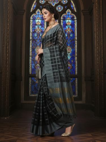 Image of AKHILAM Women's Kanjivaram Woven Soft Silk Saree With Blouse Piece