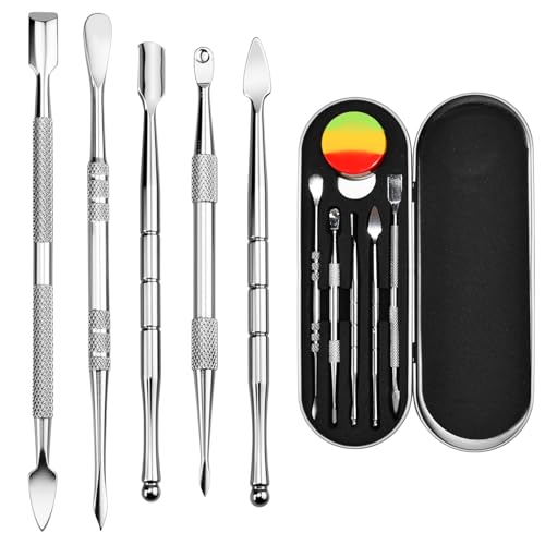 Zuxbolf Herramientas de Escultura,6PCS Herramientas para Modelar Cerámica de Doble Punta Inoxidable Kit de Herramientas para Tallado de Cera con Caja de Almacenamiento para Esculpir Tallar Cerámica