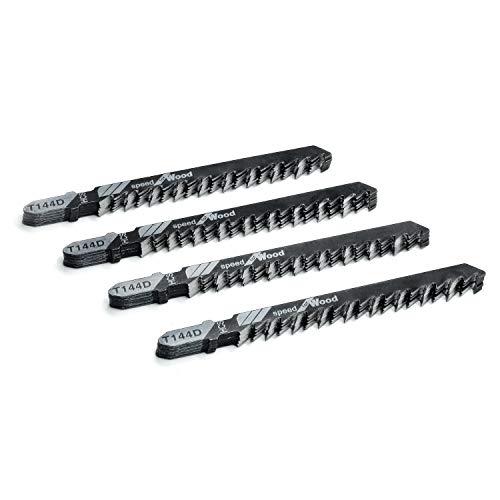 TAROSE 20-Piece T144D 4 Inch 6 TPI Assorted T-Shank Jig Saw Blades Set for Speed Cutting Wood