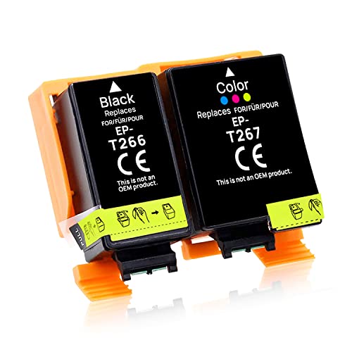 Jhaan Cartucce Per Epson T2661 T2670 Cartucce D'Inchiostro Compatibili Per Epson Wf-100W Wf-110W Workforce Printers (1 Nero, 1 Colore)