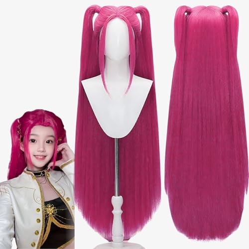 Pop Singer Costume Cosplay Wig, Long Straight Hot Red Wig for Women, Anime Wigs Halloween Props