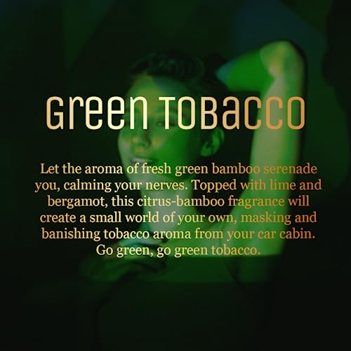 Image of AIR-ROMA Green Tobacco Premium Car Perfume (60 ml) | Fine Fragrance Car Air Freshener | Car Accessory Interior Fabric Spray | Anti Tobacco Anti-odor Technology | 400+ Long-lasting Air Freshener Scent