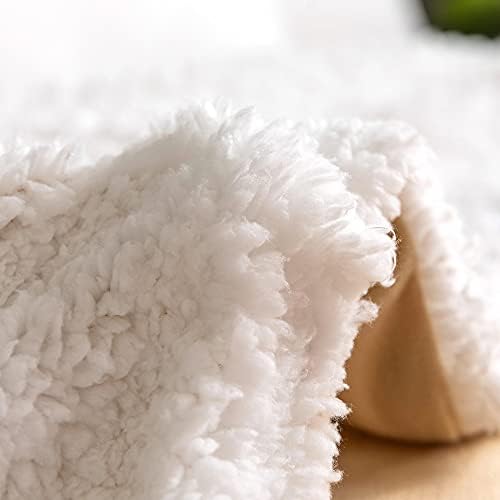 AIMS Teddy Sherpa Lush Super Soft [Double] Blanket Faux Fur Shaggy Blanket Crystal Fleece at back Cosy Fluffy Fuzzy Throws for Sofa Couch & Bed Décor Double ply (Latte, 200 x150cm D)