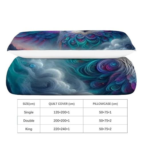 Housse de couette single microfibre de qualité supérieure motif oiseau volant - 4