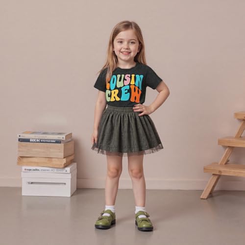 Sibling Matching Outfits for Kids Little Girl Boy Short Sleeve Cousin Crew Shirt Colorful Print Summer Clothes3