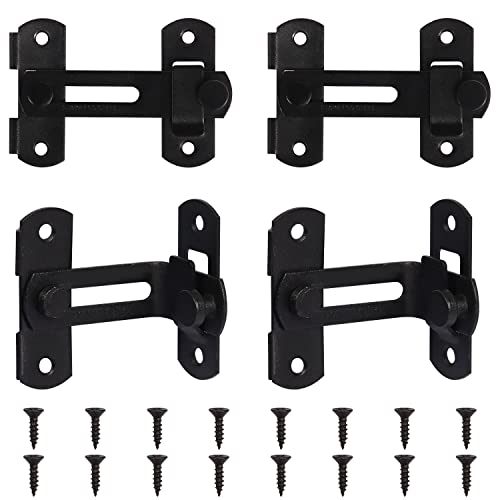 4Pcs Flip Barn Door Lock Latch Stainless Steel French Sliding Double Gate Latch 90 Degree Safety Door Bolt Latch Lock For Bathroom Garden Outdoor Garage Wine Cabinet Closet Sliding Door Curved Door #TOP15