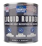 Siramico Coatings Liquid Rubber Roof Coating | Instant Leak Seal Technology I Quick Drying, One Coat Waterproofing Sealant | Black, Grey & Clear (Grey, 500ml)