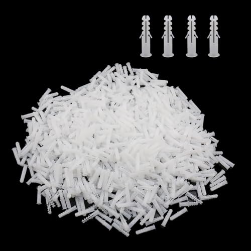 Xiaoyztan Expansion Tube,M6 x 30 mm Plastic Drywall Expansion Pipe Drywall Anchors Ribbed Wall Anchors,Pack of 1000