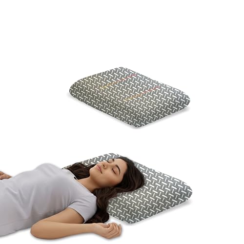 Image of Grey Ergonomic Pillow, 50x30x6 cm Memory Foam Cervical Contour for Neck Pain, Breathable Jacquard Outer Case, Orthopedic Sleeping Bedding for Side Sleeper and Shoulder Comfort
