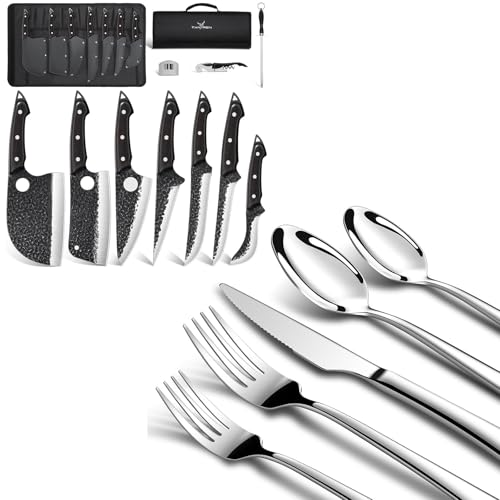 Set Cuchillos Carnicero 18 Piezas Acero Inox