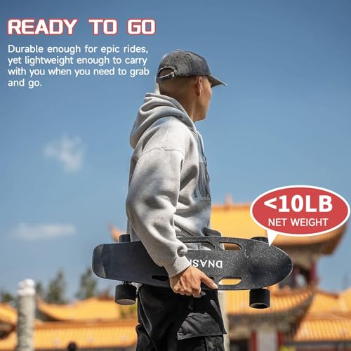 DNASKATE M2S/Pro Electric Skateboard with Remote, 17/22Mph Top Speed,9Miles Range,400/800W Hub-Motor, Skateboard for Adults &Teens (M2S PRO(Dual Motor))