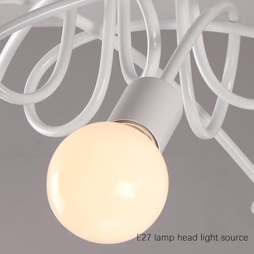 Plafonnier industriel E27 blanc à 5 têtes au design moderne de 65cm - 4