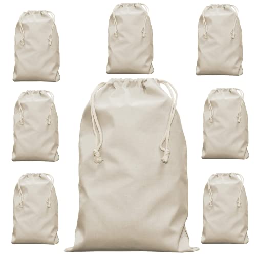 Zuziehbeutel Baumwollbeutel 10 Stück 30x45cm - Rucksack Stofftasche Turnbeutel Bag, Beutel, Reise Haushalt, Jutebeutel zertifiziert Stoffbeutel Einkaufsbeutel mit Kordelzug zum bemalen in Natur