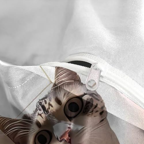 Housse de couette chat 3D microfibre infroissable fermeture cachée super king - 7
