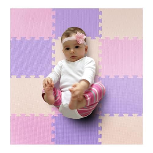 MioTetto Baby Play Mat, Soft Foam Floor Tiles for Kids. Adjustable Interlocking Foam Tiles, Fits with 50x50 Playpen Baby mat for Crawling & Development, Safe & Non-Toxic Playmat for Babies 6-12 Months