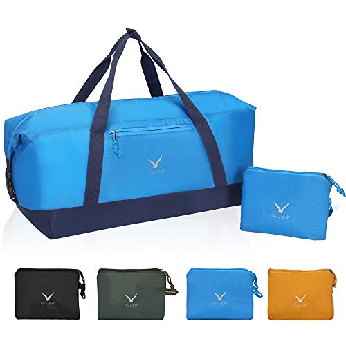 Hynes Eagle 35L Travel Duffel Bag Foldable Sports Duffels Gym Bag Outdoor Weekender Bag for Men and Women Blue