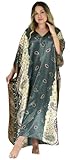 Up2date Fashion Women Satin Kaftan,Unique Paisley Print Caftan, Plus Size, Style Caf-04