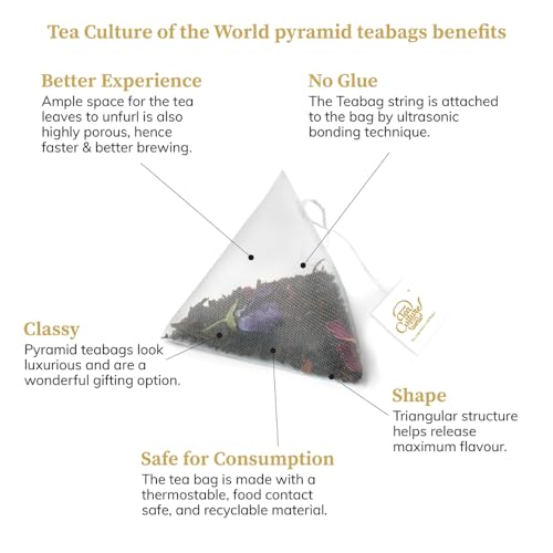 Tea Culture of The World Moroccan Mint Tea Herbal Teabags Premium First Quality Green Teabags Moroccan Green Tea Leaves Mint, 16 Count,32 Grams