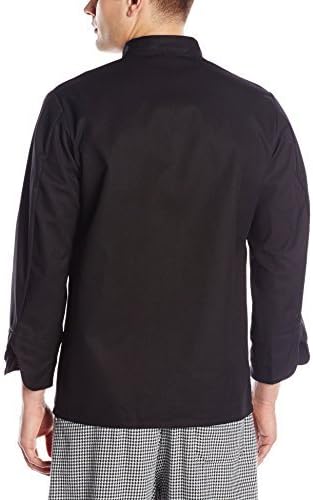 Chef Designs Men's Eight Pearl Button Black Chef Coat
