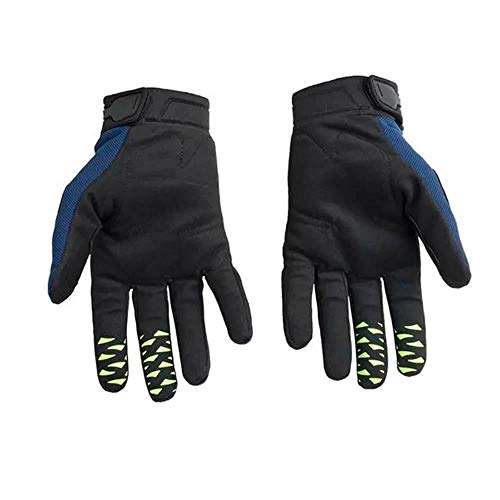 Luva para Motociclista Dedo Longo Tam. G Material Emborrachado e Couro Azul/Preto Atrio - MT038