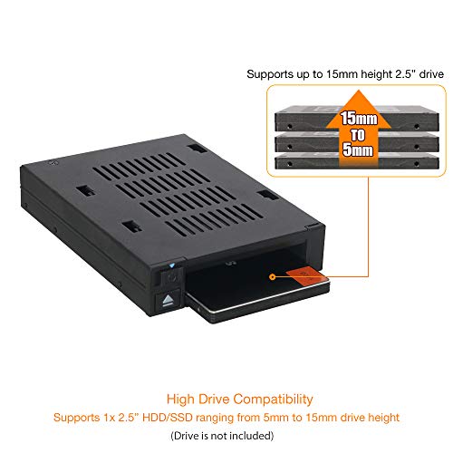 flexiDOCK MB521SP-B 2.5” SSD Dock Trayless Hot-Swap SATA Mobile Rack for Ext 3.5” Bay