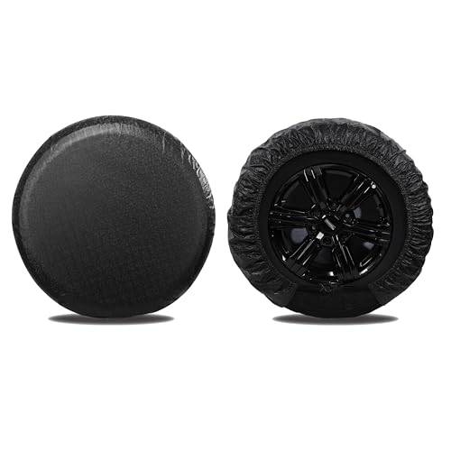 Moonet Tire Covers 2 Pack for Trailer, Oxford Waterproof UV Sun Protectors for Trailer Motorhome Boat Camper Van SUV, D56cm x H28cm for Diameter 19