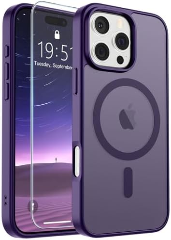 SUPFINE Magnetic for iPhone 16 Pro Case Dark Purple