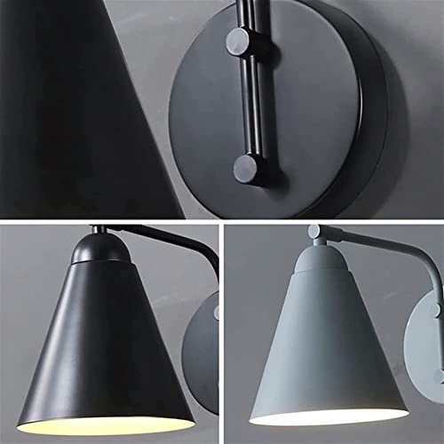 Lámpara de pared E27 moderna y aplique industrial de metal negro para iluminación de interior 5