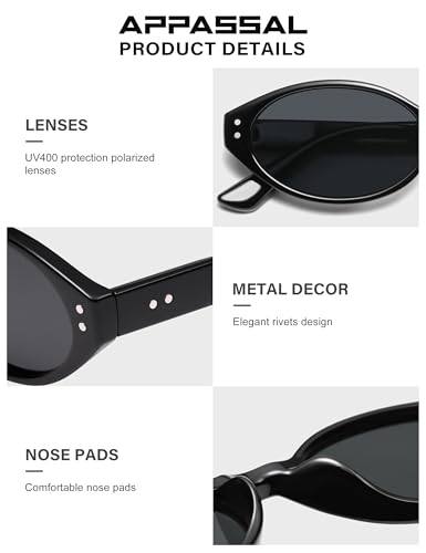 Retro Oval Polarized Sunglasses for Women Chic Cat Eye Trendy 90s Shades UV400 Protection AP3743
