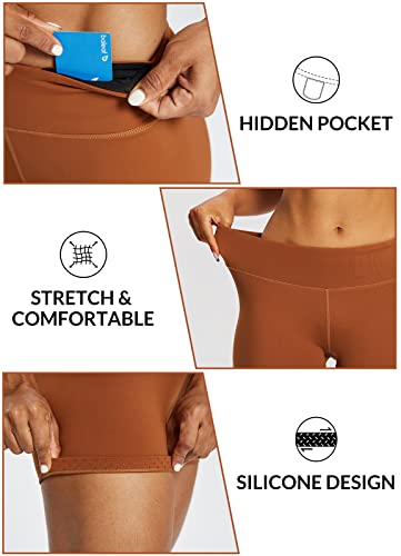 Baleaf 2.5" Workout Shorts For Women Booty Spandex Shorts Butt Gym Running Stretch Volleyball Shorts Caramel M #TOP3