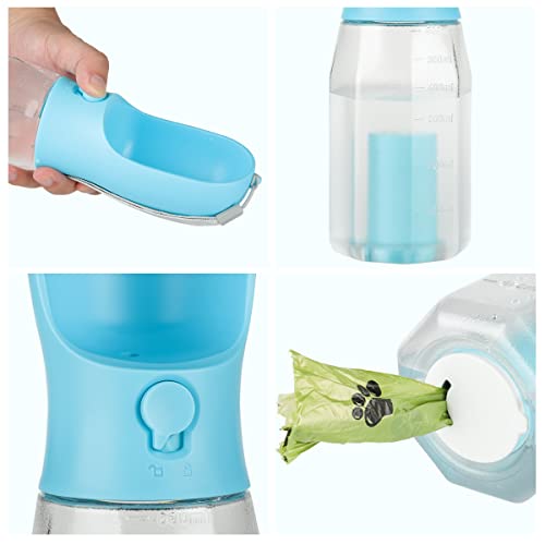 Convenient 3in1 Pet Water Bottle Food Container + Replaceable Waste Bags Safe Bpafree Material with Scale Markings for Easy Usage  Hvahe  Cucciolini Doodles Convenient 3 in 1 pet water bottle food container + replaceable waste bags safe bpa free material with scale markings for easy usage  hvahe   cucciolini doodles