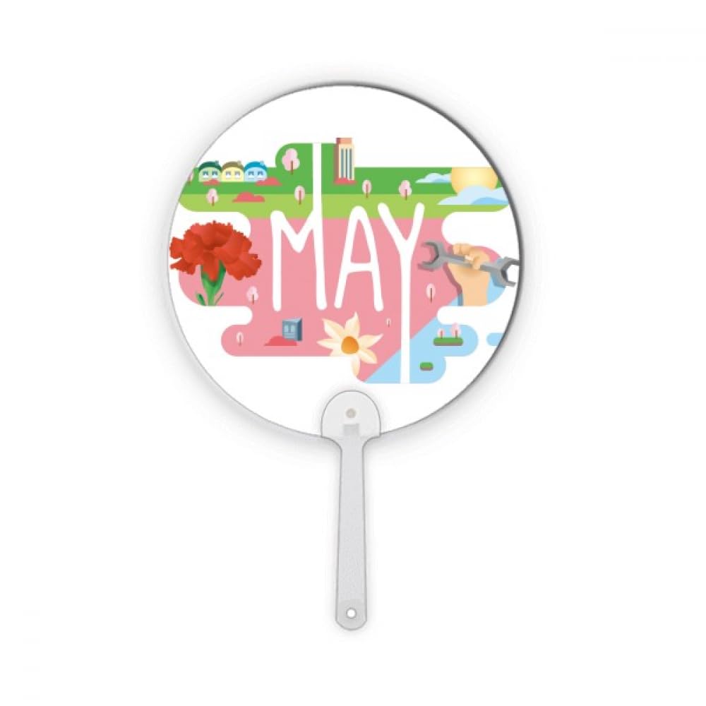 Illustration de saison de mai en plastique rond pour embellir un éventail de jardin