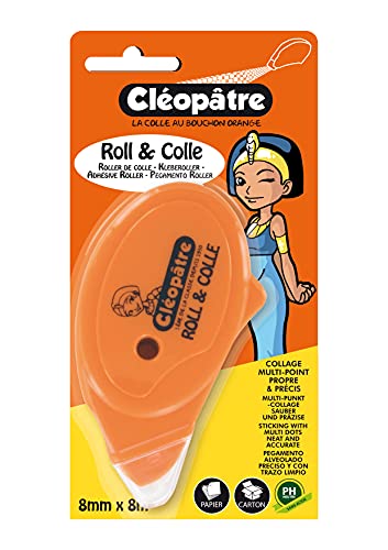 Cléopâtre - Roll & Colle - Roller de colle permanent RC8X8 Transparent 17 x 13 x 14 cm