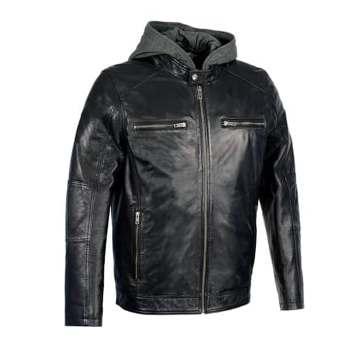 Milwaukee Leather SFM1850 Men's Black Snap Collar Leather Moto Jacket with Removable Hoodie - 3X-Large