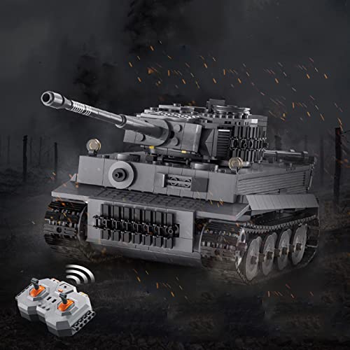 RC Panzer Modellbausätze 2,4 GHz RC World War II Classic Tiger Panzer Modell Set, 925 Stück Bausteine kompatibel mit… – Bild 7