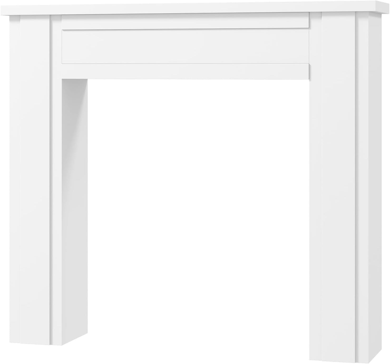 1Pcs Fireplace Mantel, Freestanding Fireplace Surround with Leg for Electric Fireplaces White Clean Minimalist Design Modern Decor Great for Electric Fireplaces and Home Decor