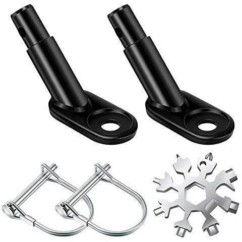 Valeny Bike Trailer Coupler, 2 Pack Bicycle Trailer Hitch Connector Replacement Steel Trailer for Child, Pet, Cargo Bike Trailers with Snowflake Multi Tool 18-in-1 Cover