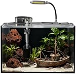 2.5 Gallon Fish Tank Starter Kits, with Led Light, Filter Pump, Cover, Small Fish Tank Betta Aquarium (30x18x20CM)